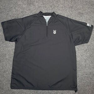 Barbarian Apparel Black Performance Golf Wind Shirt Pullover USA Flag Men’s XXL